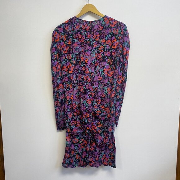 Zara Floral Gathered Ruched Ruffle Dress - Picture 10 of 14